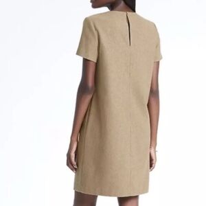 BANANA REPUBLIC shift gold beige mini dress Gold wool metallic tan dress NWT XXS